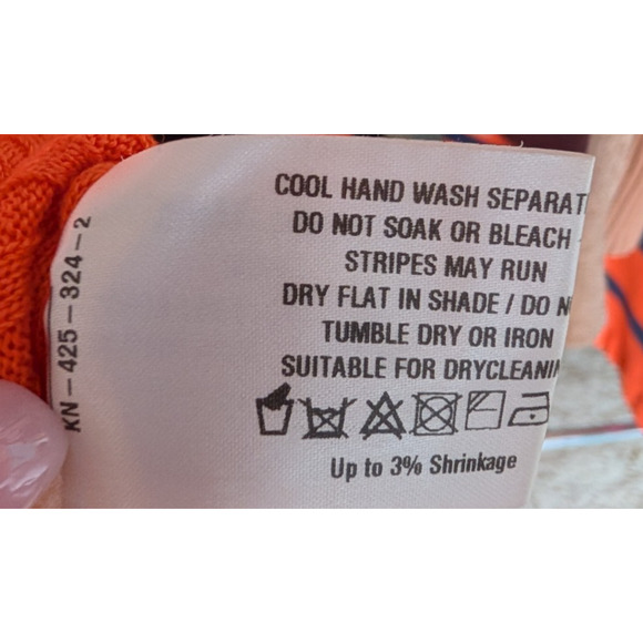 Maggie Marilyn Nearly There Belted Merino Wool Ribbed Sweater Orange Large Chic - Picture 13 of 16